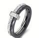 Кольцо infinity glow ring серебро черное 17,5  фото 1