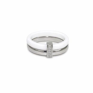 Каблучка infinity glow ring New срібло біла   фото