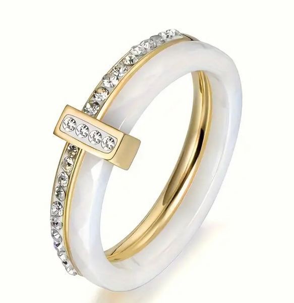 Каблучка infinity glow ring золото біла 17.5 розмір   фото