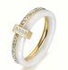 Каблучка infinity glow ring золото біла 17.5 розмір   фото 1
