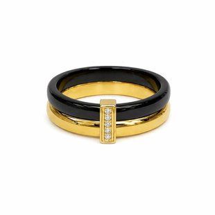 Каблучка infinity glow ring New золото чорна    фото