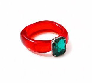 Кольцо Jelly красно/зеленое  фото