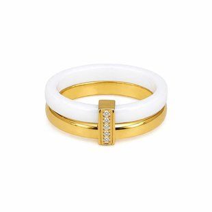 Каблучка infinity glow ring New золото біла   фото