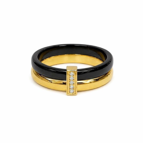 Каблучка infinity glow ring New золото чорна    фото